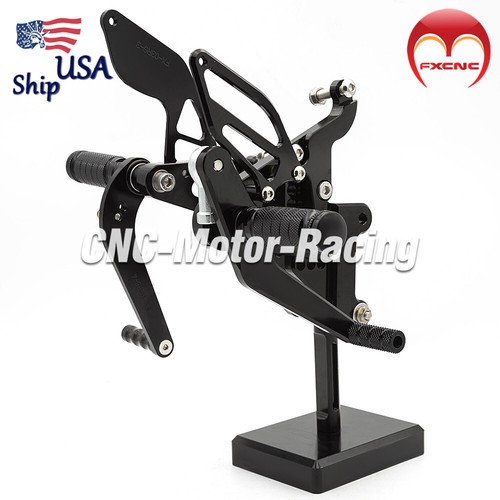 FXCNC Rear Brake Footpeg Rearsets For Yamaha YZF R6 2006-2023 – Black Anodized Aluminum, T6061