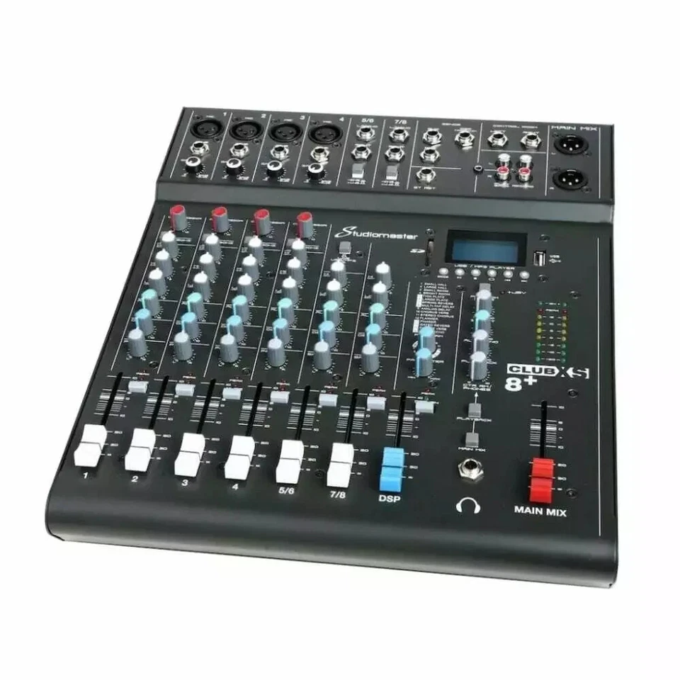 Studiomaster CLUB XS 8+ 8 Channel Mixer USB SD BT Playback DJ for Karaoke & PA - Image 3 of 4