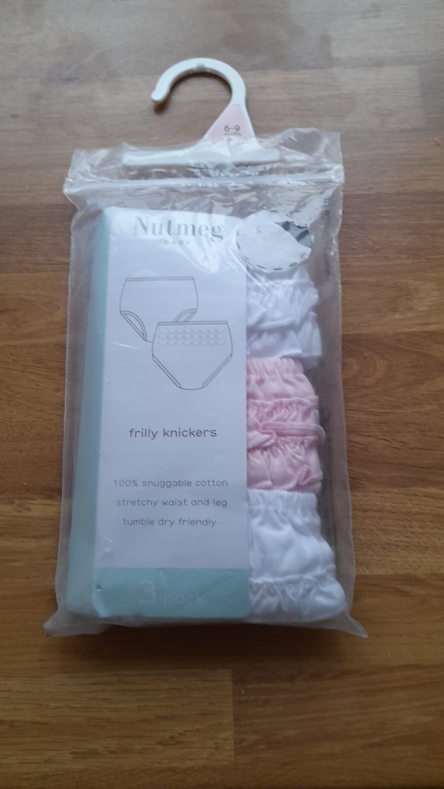 Baby Girls 3 Pack Of Frilly Pants/knickers Over Nappy Covers Size 69