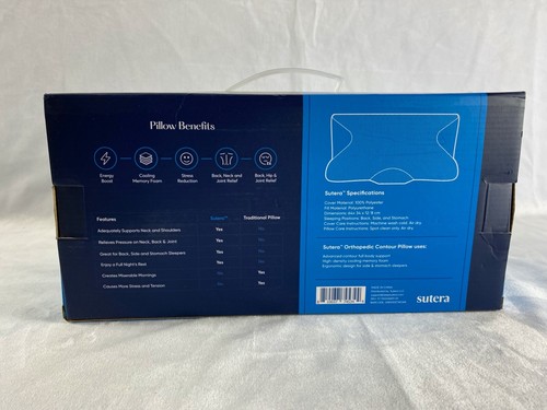 Sutera Orthopedic Contour Pillow with Washable Cover New in Box Mid Loft Plush - Picture 5 of 10