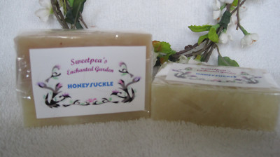 ''HONEYSUCKLE'' HANDMADE NATURAL AND ORGANIC VEGAN SOAP ,  Travel Size Bars