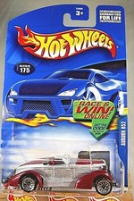 2002 Hot Wheels Mainline/Collector #175 AUBURN 852 Silver-Maroon w/Chrome LaceSp