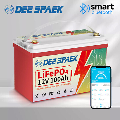 12V 100AH LiFePO4 Lithium Batterie Akku BMS Bluetooth Low-Temp Schutz Solar RV