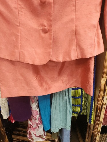 Giacca tuta gonna look seta grezza Address Maggy taglia 8 rosa pesca VINTAGE SPECIAL!! - Foto 4 di 23