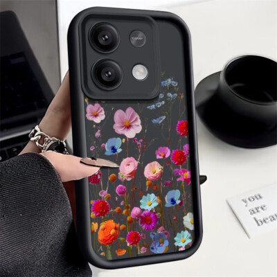 Case Flower Rose For Xiaomi Redmi Note 13 12 Pro Poco F6 Pro 13T Silicone Cover