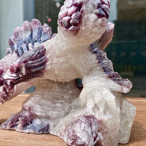 2.75LB Collectible natural purple lithium mica crystal hand carved eagle - 第 15/19 張圖片