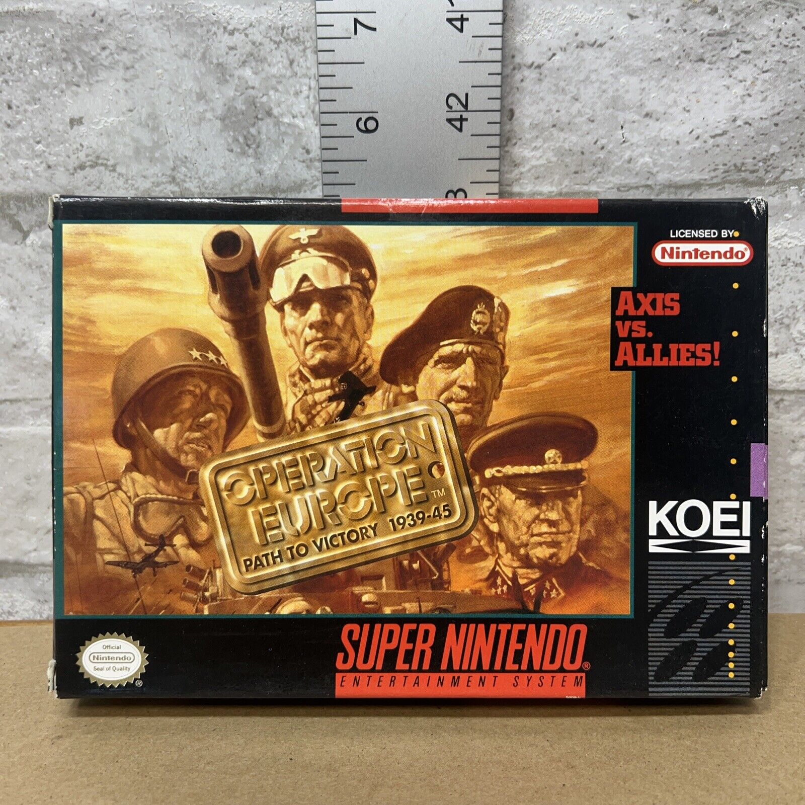 Operation Europe: Path to Victory 1939-1945 SNES Complete in Box 100% 1993 KOEI