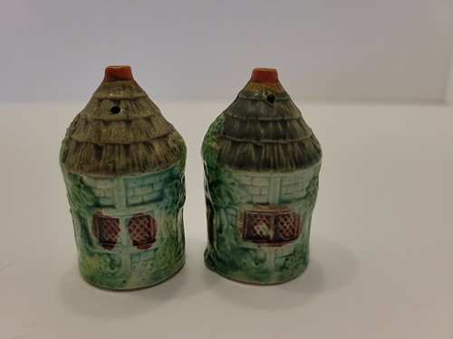 Cabañas vintage japonesas agitadoras de sal con soporte de base - Imagen 4 de 10