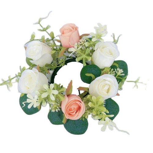 Kleine Kerzenringe Kränze Blume Kerzenringe Blumengirlande für Tische - Bild 2 von 22