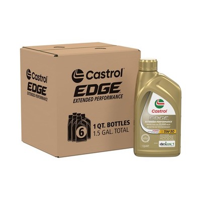 Castrol EDGE Extended Performance 5W-30 Advanced 1 Quart, Pack of 6, Amber 