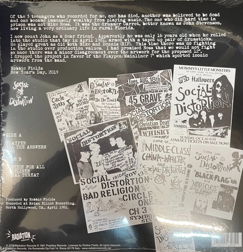 SOCIAL DISTORTION Poshboy's Little Monsters LP - Image 2 of 2