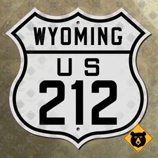 Wyoming US Highway 212 route shield road sign Beartooth Yellowstone 1926 12x12