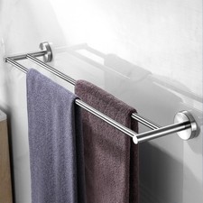 24 Inch Double Towel Bar for Bathroom, Brushed Nickel Towel Holder Wall Mount To