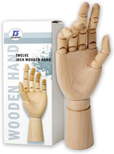 Mano in Legno Grande - Altezza 30 Cm - Snodabile E Flessibile Con Dita Mobili pe