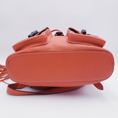 Gucci Bamboo Backpack Orange Pebbled Leather Tassel‎ Gucci Bamboo Backpack Orange Pebbled Leather Tassel | eBay main image 4