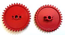 K?nex gears in red.  55mm diameter.  34 teeth.