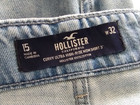 HOLLISTER Medium-Light Wash BUTTON Fly PLEATED Cuffed & BELTED Jean Shorts Sz 15 — photo 6