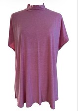 H by Halston Pink/Red Sleeveless Drapey Modal Mock Neck Tunic Top Extra Large 1X