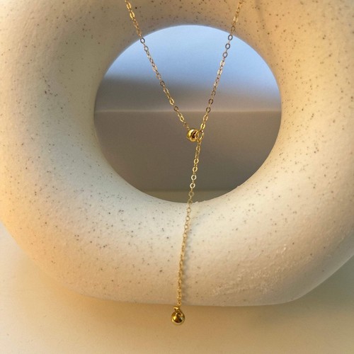 Süßwasserperlen Halskette mit zierlicher Gold Filled Kette, Tropfen Y Halskette - Bild 4 von 10