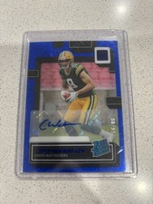 2022 Donruss Clearly Christian Watson Blue Rookie Auto /99 