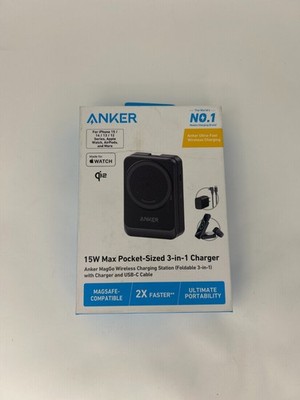Anker MagGo 15W Pocket-Sized 3-in-1 Magsafe Charger for iPhone 17 16 15 iWatch