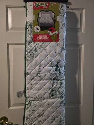 Dr Seuss The Grinch Christmas Full/Queen Reversible Quilt 88x92 Holiday Bedding