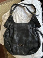 Elliot Lucca Large Leather Handbag Black Hobo