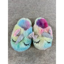 Rainbow Unicorn Slippers Toddler Girls Size 17.5 fits like US 9/10