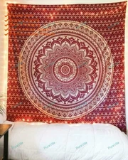 Indian Home Decor Handmade Mandala Boho Art Beach Tapestry Table Cover Cotton