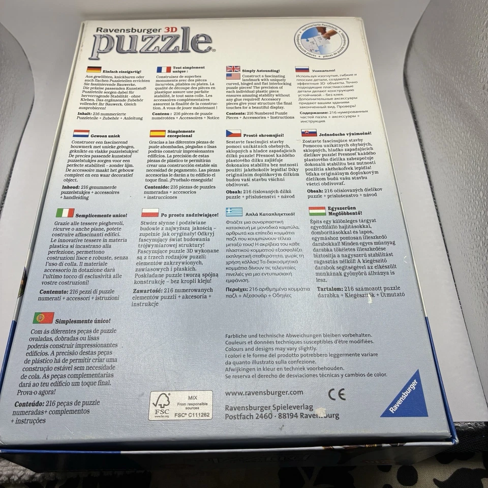 Rompecabezas 3D Ravensburger Torre Eiffel París 3D, 2011, nuevo en envoltura retráctil Foto 2 de 3