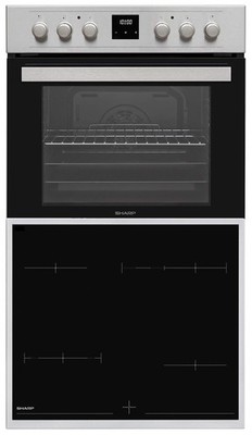 Sharp Backofen Set Heißluft Teleskopauszug Schott Ceran Kochfeld Edelstahrahmen