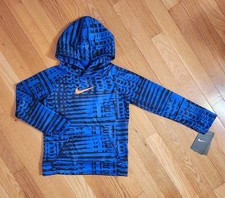 NEW Nike Little Boy Fleece Sweatshirt Hoodie, Blue sz 4-7