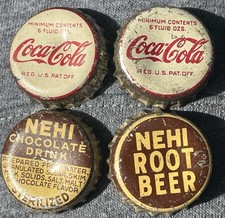 Vintage1940s/50s  (2) Coca Cola /NEHI Chocolate Drink /Root Beer -4 Total