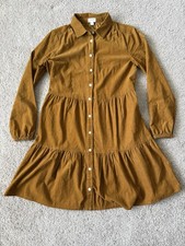 J. Crew Rust Brown Corduroy Full Button Down Dress Women's Size 2
