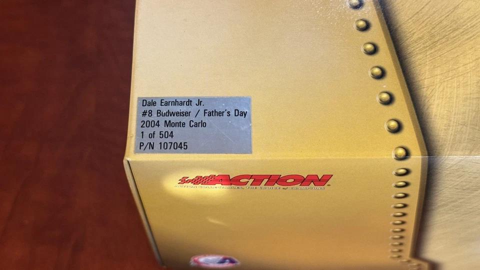 1:24 Dale Earnhardt Jr #8 Budweiser/Día del Padre 2004 oro 24KT LE 1/504 NASCAR Foto 3 de 4