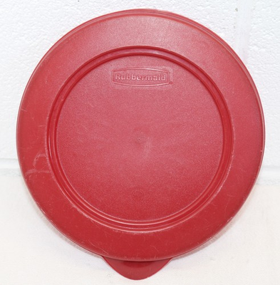 #ad Rubbermaid 7 3 8quot; Round Red Replacement Food Container Lid quot;Cquot; 400G clean guc $7.95