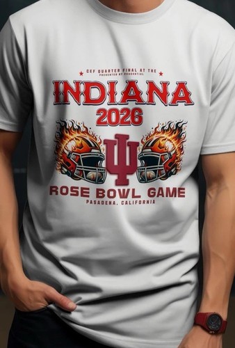 Indiana Hoosiers 2025 College Football Playoff Rose Bowl T-Shirt Unisex Small