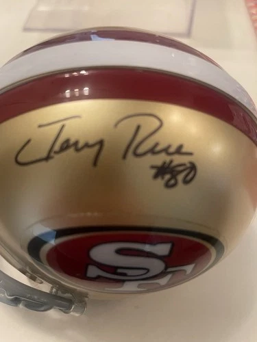 Jerry Rice San Francisco 49'ers Signed Lil' Riddell Mini Helmet w/ Box And COA