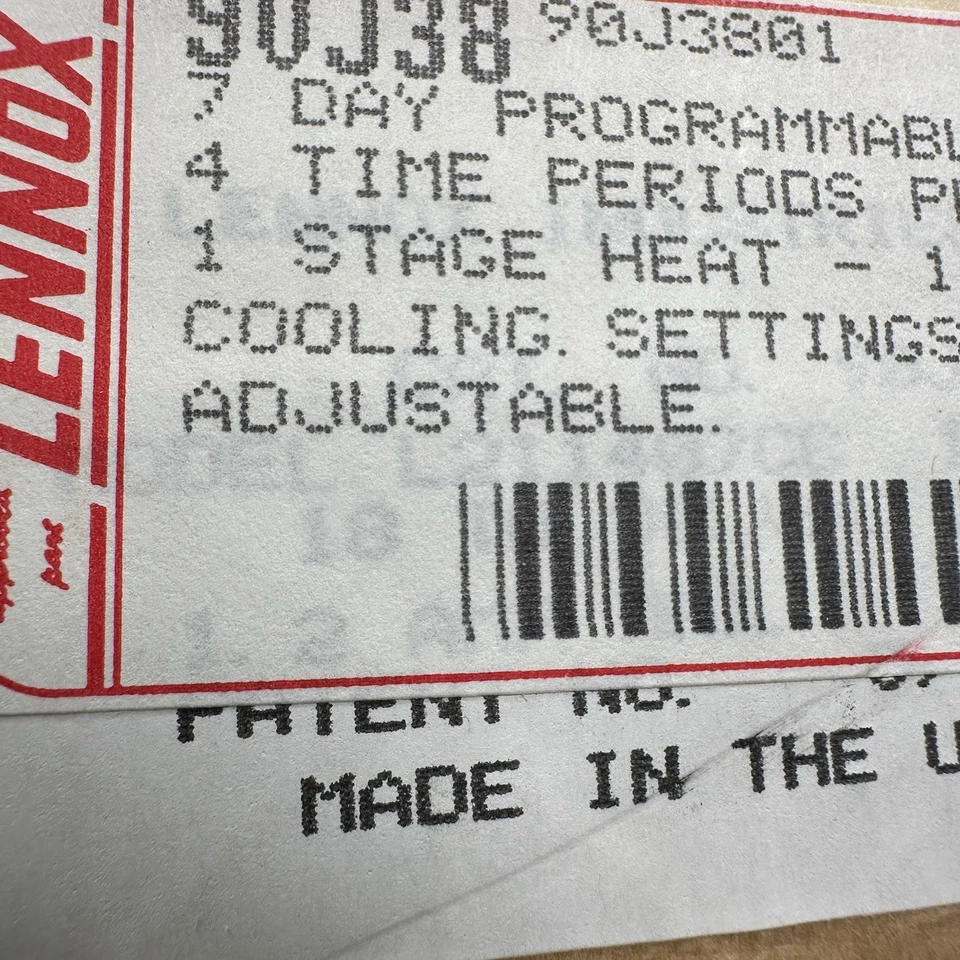 LENNOX Heatcraft Program Thermostat  Heat Pump Furnace Innovator 90J38 L211407CC - Image 4 of 4