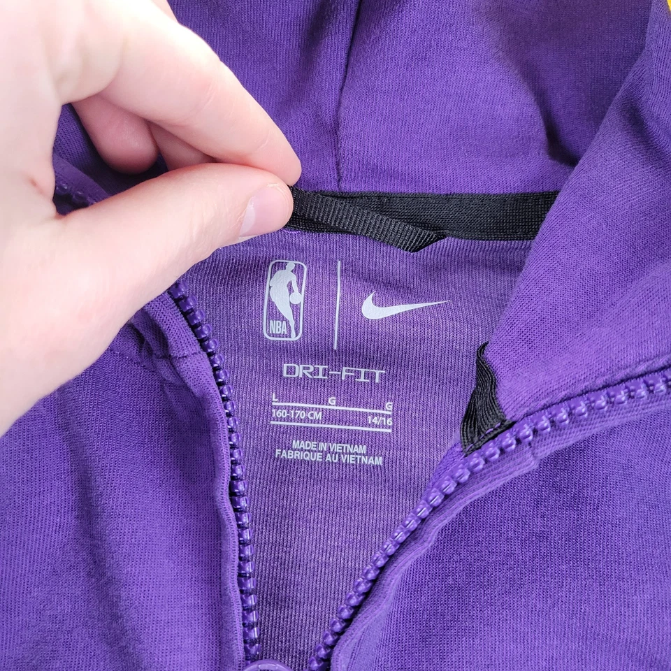 Nike NBA Los Angeles LA Lakers Showtime Dri-Fit Púrpura Cremallera Sudadera con Capucha Chaqueta Juvenil L Foto 4 de 4