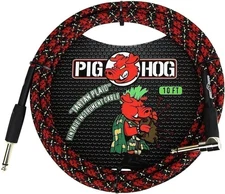 Pig Hog PCH10PLR 1/4" to 1/4" Right-Angle Tartain Plaid Guitar Instrument Cab...