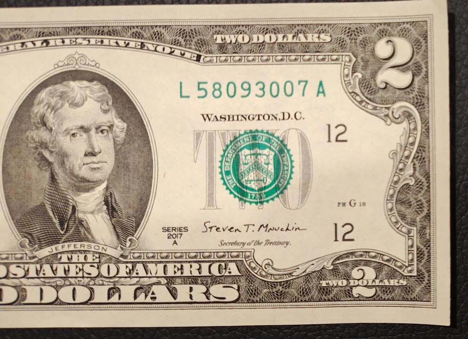 Uncirculated $2 Bill Ending in 007 – Rare “James Bond 007” Serial Number – Crisp - Image 3 of 4