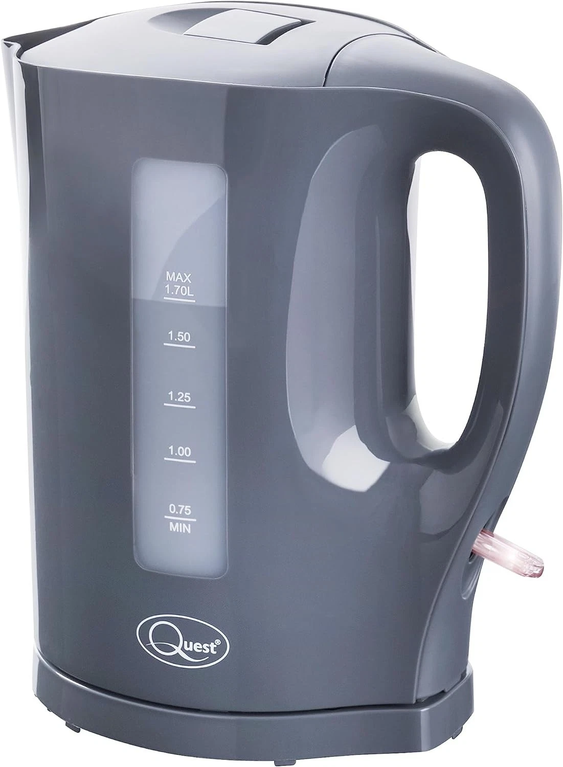 Quest 1.7 Litre Electric Kettle Grey Cord Storage Fast Boil Spout Filter Kitchen