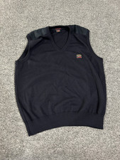 Paul  Shark Sweater Vest Mens Large Navy V Neck Yachting Patch Logo Italy
