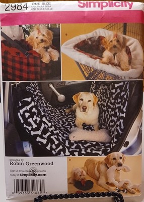 2984 Simplicity SEWING Pattern UNCUT dog travel acces. car seat toys seat cover