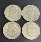 1963-D AU/BU Franklin Silver Half Under Melt Value (Lot Of 4 Coins)