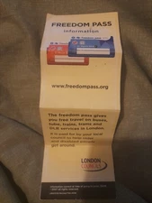 Vintage 2008 London Freedom Pass information leaflet