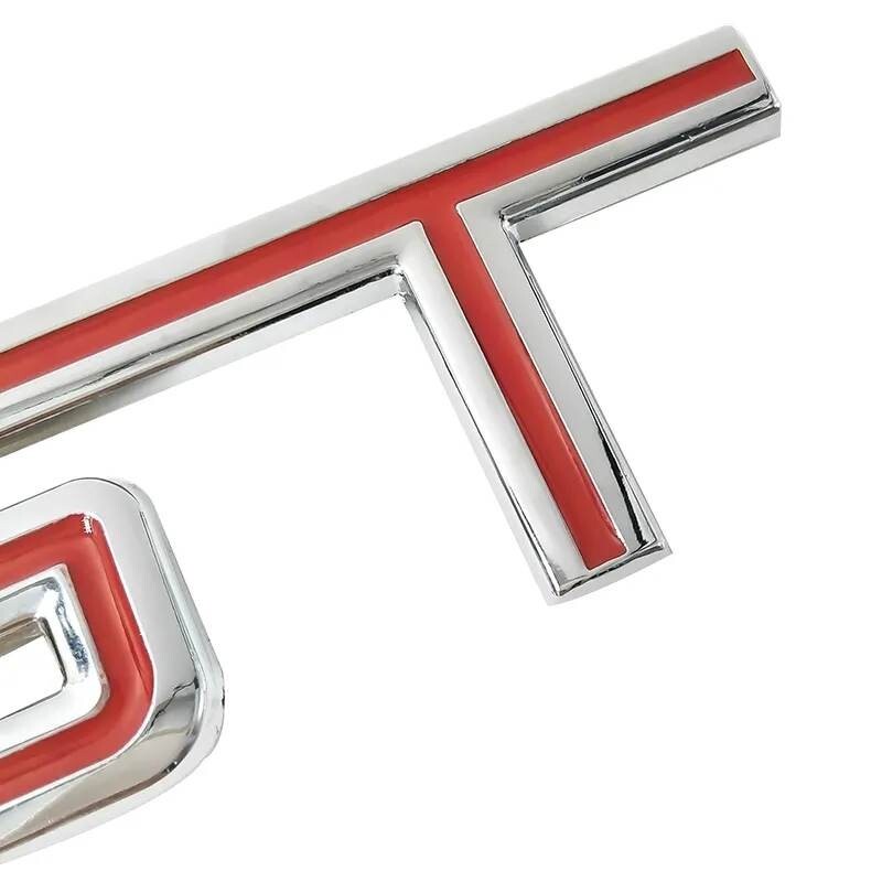 Universal 3D Chrom Metall GT Auto Aufkleber GT Emblem Logo Schriftzug Rot