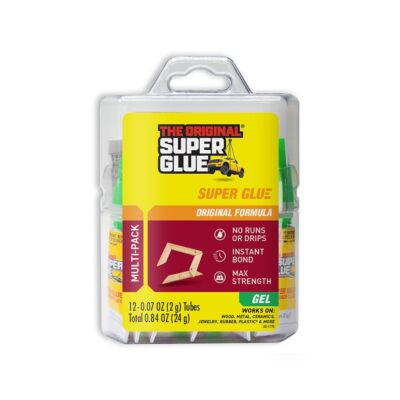 Super Glue Gel - 2 Gram Tubes - 12 Count (Pack of 1)
