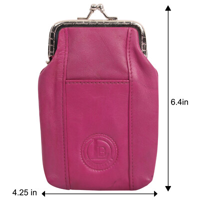 Genuine Leather Cigarette Case with Lighter Pouch Hot Pink by Leatherboss